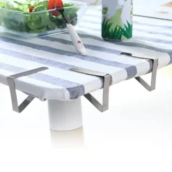 4 st vindtäta dukklämmor i rostfritt stål för bordsdukar