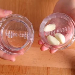 4 st vitlökspress och köttfärskombination för hemmamatlagning, genomskinlig