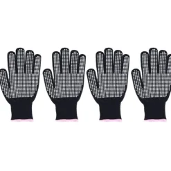 4 st Värmebeständiga handskar Högtemperaturbeständiga anti skållningsvantar med silikonknölar Vit silikon rosa kant