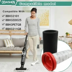 2 st 25,2V/21,6V filter för Bosch Flexxo Series 4 sladdlös dammsugare BBH32101