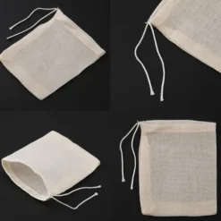 30 st. 10x15 cm, naturliga oblekta bomullspåsar för kryddor/örter/tepåsar, muslinpåsar för hushållsartiklar