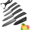 5 st/set Keramisk kniv, köksknivset Kockknivar för att skära frukt grönsaker kött svart