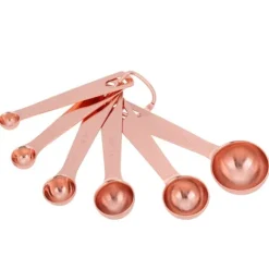 6 st/set rostfritt stål mätskedar torra och flytande ingredienser matlagning bakverktyg