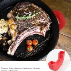 4 stycken silikongrytunderlägg, värmebeständiga grythandtagsskydd, halkfria grytskydd för wokar och soppgrytor röda