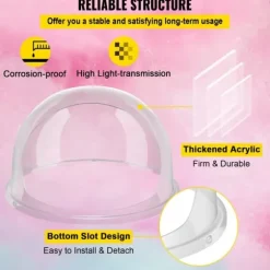 21 tum genomskinligt sockervaddsmaskinsskydd, rimlig storlek, förtjockat akrylmaterial, lätt att installera