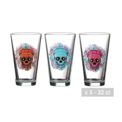 3 vattenglas eller mexikansk skull calavera cocktail 32 cL