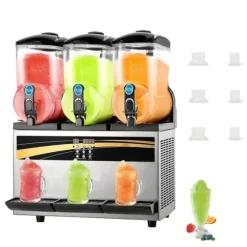 3 x 15L 800W slushmaskin, fryst dryckesmaskin med intelligent kontrollpanel, effektiv kylning, robust och hållbar