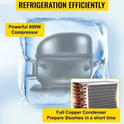 3 x 15L 800W slushmaskin, fryst dryckesmaskin med intelligent kontrollpanel, effektiv kylning, robust och hållbar