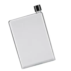 A5 platt vattenflaska Reseflaska Bärbar resemugg Platt sportvattenflaska för sport Camping Gym Fitness Utomhus Vit 350ml