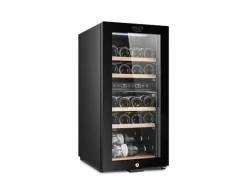 Adler AD 8080, Vinkylare med kompressor, Fristående, 24 flaska/flaskor, G, Inbyggd lampa, Svart