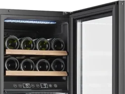 Adler AD 8080, Vinkylare med kompressor, Fristående, 24 flaska/flaskor, G, Inbyggd lampa, Svart
