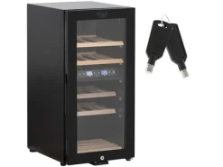 Adler AD 8080, Vinkylare med kompressor, Fristående, 24 flaska/flaskor, G, Inbyggd lampa, Svart