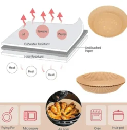 Air Fryer engångspapper för fritös 16 cm 100 st Vit
