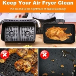 Air Fryer Form, 3 ST Air Fryer Tillbehör för Ninja Air Fryer 10,4L AF500EU, Silikon Air Fryer Form för Ninja Foodi Flex 10,4 L