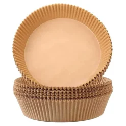 Air Fryer Papper 100-pack – 20cm Engångspapper för Luftfritös Brun