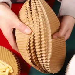 Air Fryer Papper 100-pack – 20cm Engångspapper för Luftfritös Brun