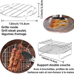 Air fryer tillbehör, XL, 8 tum, Air fryer tillbehör, air fryer tillbehör För 4,2-6,5L, XXL air frye