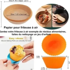 Air fryer tillbehör, XL, 8 tum, Air fryer tillbehör, air fryer tillbehör För 4,2-6,5L, XXL air frye