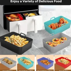 Airfryer-tillbehör,2pack Air Fryer-form för Ninja Foodi AF400EU AF300EU 9,5L,Airfryer-form av silikon för Instant Pot Ultenic MasterPRO Dual Air Fryer | CDON