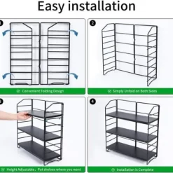 AIRUJIA Kryddställ med 3 Nivåer på Ben, Avtagbart Stöd för Flaskor och Burkar samt Justerbart Avskiljande Stöd.