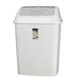 ALFI soptunna med gångjärnslock 27 l för sopor, ljusgrå marmorerad