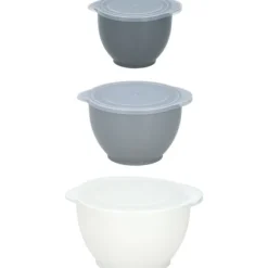 Alpina Blandskålar med Lock 1,2-3,4L 3 Delar Grå/Vit