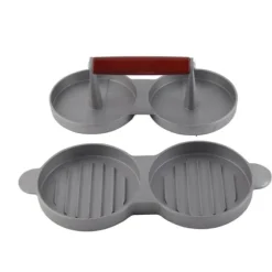 Aluminiumlegering Non-Stick Dubbel Burger Press Mögel Hamburgare Kött Nötkött Köksverktyg