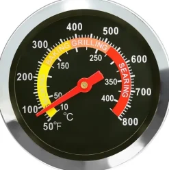 Analog Termometer i Rostfritt Stål för Frill & Ugn