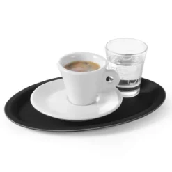 Anti-halk oval servisbricka 16x23cm - svart