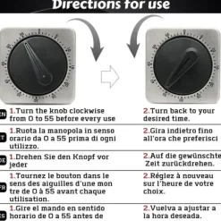 Auledio Mekanisk kökstimer – Äggklocka utan batteri, 100% mekanisk, rostfri, visuell timer med magnet