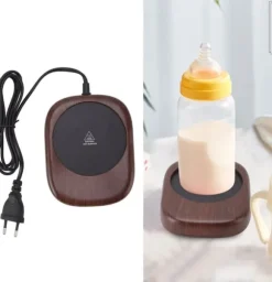 Automatisk elektrisk värmare, värmebevarande, träkornsmuggvärmare, dryckeskopp, te, kaffe, lämplig för kontor och hem, EU-kontakt, AC 100-240V