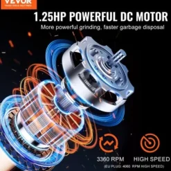 Avfallskvarn, 21x21x39 cm, matavfallskvarn