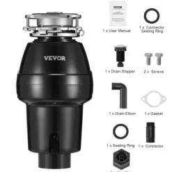 Avfallskvarn, 18.5x18.5x37 cm, rostfritt stål