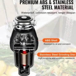 Avfallskvarn, 18.5x18.5x37 cm, rostfritt stål