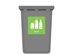 Avfallspiktogramskylt PANT 12x12 cm, aluminium, grön/vit