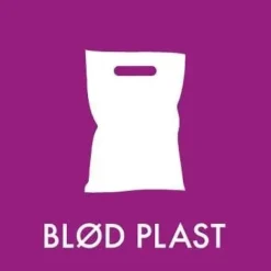 Avfallsskylt BLÅ PLASTIK 12x12 cm,1 st