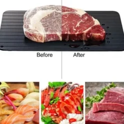 Avfrostningsplatta - ONEVER - 35.5x20.5cm - Aluminium - Svart - Snabb avfrostning