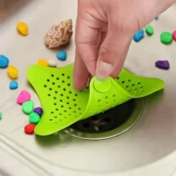 Avloppsfilter - Sjöstjärna - Silikon - 15 cm x 14 cm - Grön