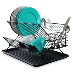 Avloppskärl för tallrikar, bestick, tallrikar, tvåplan, tvåplan, stående