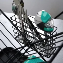 Avloppskärl för tallrikar, bestick, tallrikar, tvåplan, tvåplan, stående