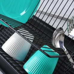 Avloppskärl för tallrikar, bestick, tallrikar, tvåplan, tvåplan, stående