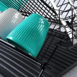 Avloppskärl för tallrikar, bestick, tallrikar, tvåplan, tvåplan, stående