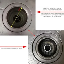 Avloppssil diskbänkssil med plugg med handtag rostfritt stål Silver 1-pack