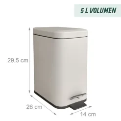 Badrumspapperskorg, 29,5x26x14 cm, 5L, Flera färger