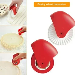 Bakverk Hjul Tårtdekoratör Cutter Kök Pizza Bakverk Paj Galler Dekorativt Cutter Tool