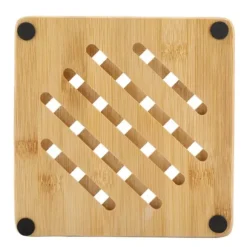 Bambu Koppgryta Diskunderlägg Hållare Värmebeständig Bordsmatta Bordsunderlägg S