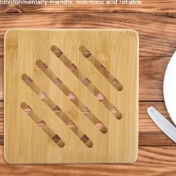 Bambu Koppgryta Diskunderlägg Hållare Värmebeständig Bordsmatta Bordsunderlägg S