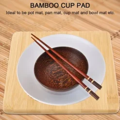 Bambu Koppgryta Diskunderlägg Hållare Värmebeständig Bordsmatta Bordsunderlägg S