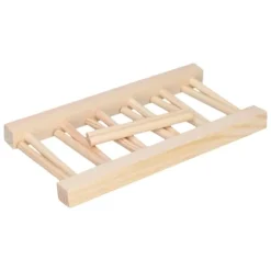 Bambu Skål tallrik Lätt bärbar Miljövänlig Slitstark Tall Trä Diskställ 5 Galler 23 cm