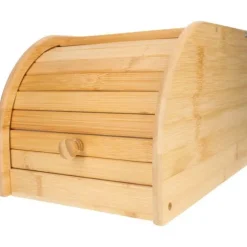 Bambuskasse för Bröd Naturlig Med Skjutöppning Kompakt Ultra Praktisk Cheffinger Ljus Brun